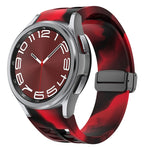 سوار ساعة سيليكون بقفل أسود قابل للطي مغناطيسي من Richard، لساعة Samsung Galaxy Watch FE مقاس 40 مم، لساعة Samsung Galaxy Watch 7 مقاس 40 / 44 مم، لساعة Samsung Galaxy Watch 6 Classic مقاس 43 / 47 مم