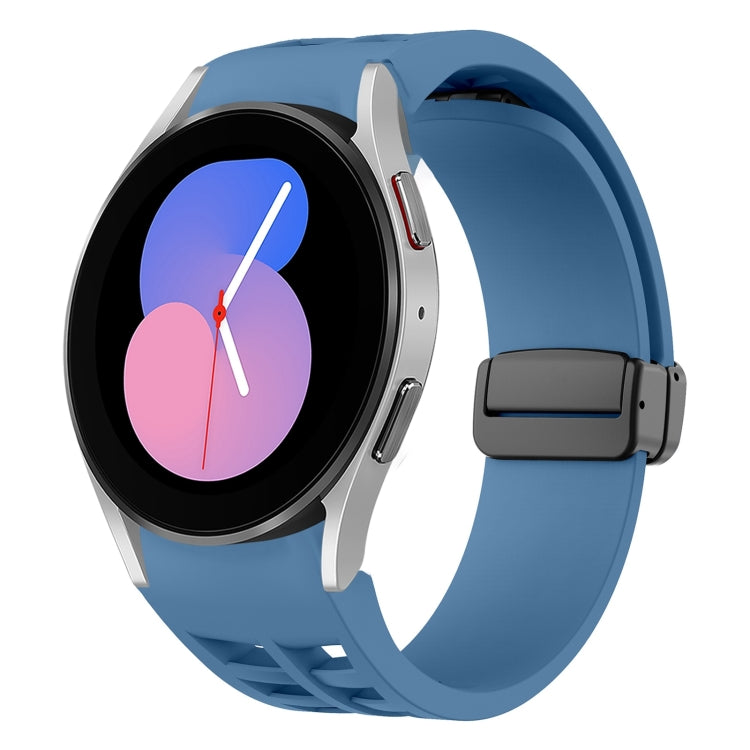 سوار ساعة سيليكون بقفل أسود قابل للطي مغناطيسي من Richard، لساعة Samsung Galaxy Watch 5 مقاس 40 / 44 مم، لساعة Samsung Galaxy Watch 5 Pro مقاس 45 مم، لساعة Samsung Galaxy Watch 4 مقاس 40 / 44 مم