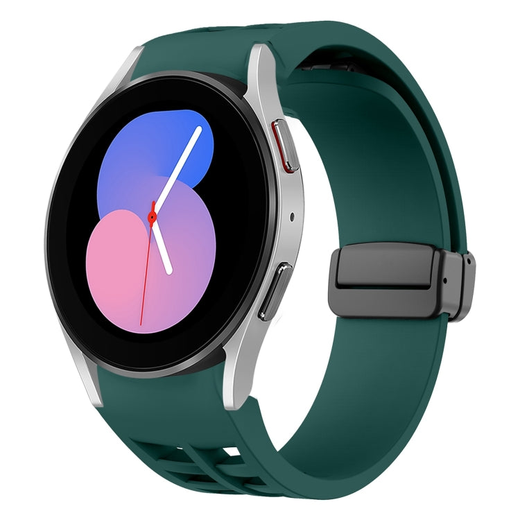 سوار ساعة سيليكون بقفل أسود قابل للطي مغناطيسي من Richard، لساعة Samsung Galaxy Watch 5 مقاس 40 / 44 مم، لساعة Samsung Galaxy Watch 5 Pro مقاس 45 مم، لساعة Samsung Galaxy Watch 4 مقاس 40 / 44 مم