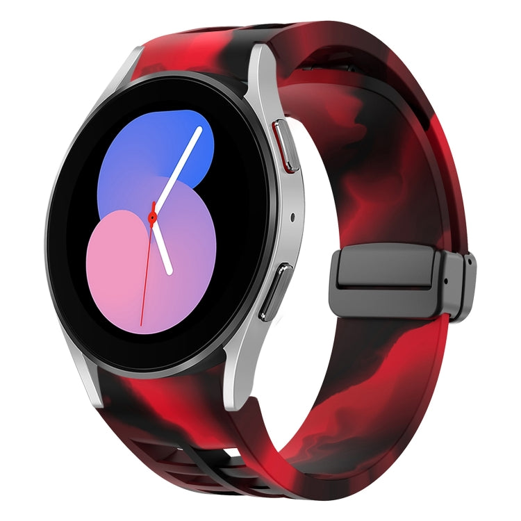 سوار ساعة سيليكون بقفل أسود قابل للطي مغناطيسي من Richard، لساعة Samsung Galaxy Watch 5 مقاس 40 / 44 مم، لساعة Samsung Galaxy Watch 5 Pro مقاس 45 مم، لساعة Samsung Galaxy Watch 4 مقاس 40 / 44 مم