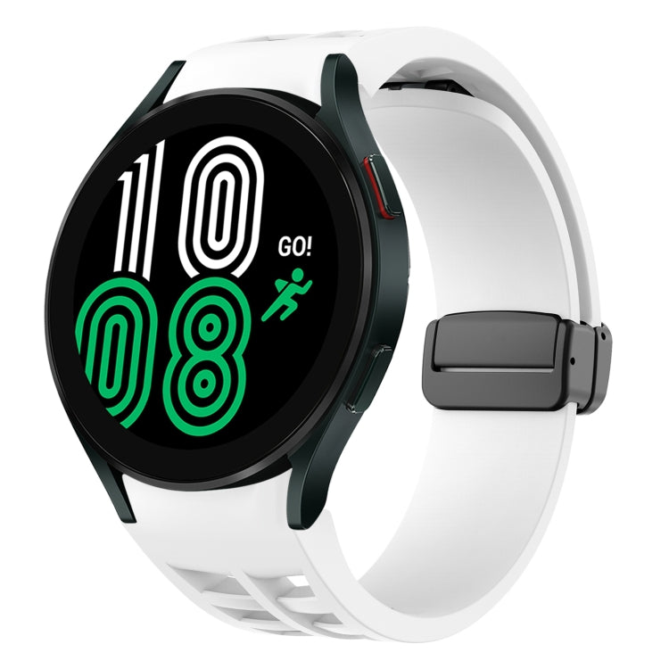سوار ساعة سيليكون بقفل أسود قابل للطي مغناطيسي من Richard، لساعة Samsung Galaxy Watch 5 مقاس 40 / 44 مم، لساعة Samsung Galaxy Watch 5 Pro مقاس 45 مم، لساعة Samsung Galaxy Watch 4 مقاس 40 / 44 مم