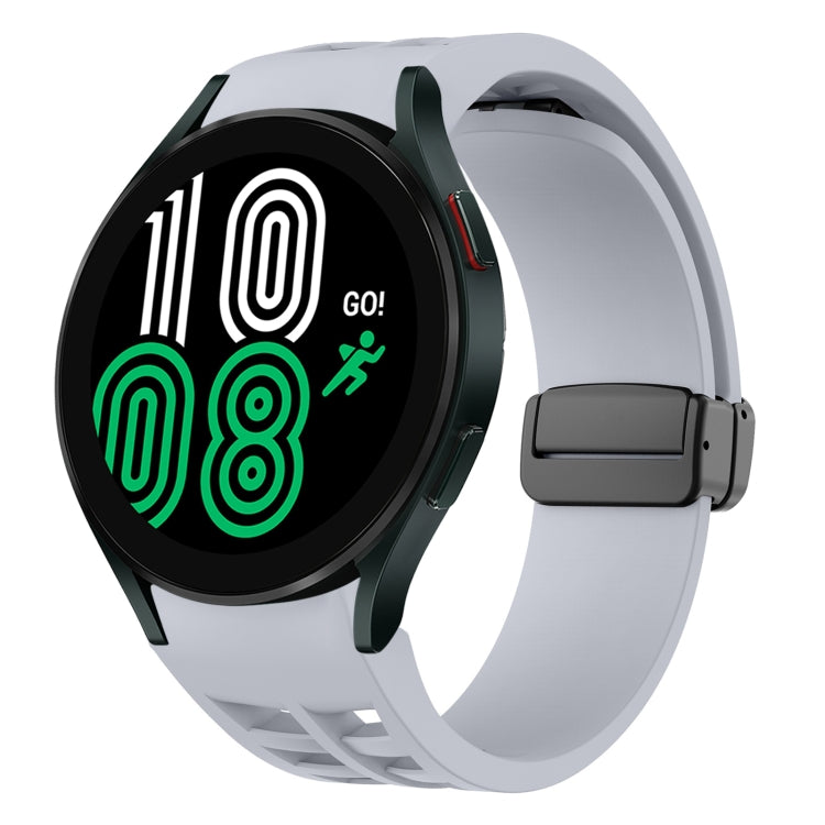 سوار ساعة سيليكون بقفل أسود قابل للطي مغناطيسي من Richard، لساعة Samsung Galaxy Watch 5 مقاس 40 / 44 مم، لساعة Samsung Galaxy Watch 5 Pro مقاس 45 مم، لساعة Samsung Galaxy Watch 4 مقاس 40 / 44 مم