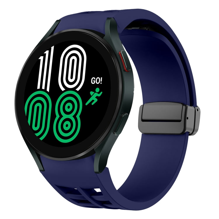 سوار ساعة سيليكون بقفل أسود قابل للطي مغناطيسي من Richard، لساعة Samsung Galaxy Watch 5 مقاس 40 / 44 مم، لساعة Samsung Galaxy Watch 5 Pro مقاس 45 مم، لساعة Samsung Galaxy Watch 4 مقاس 40 / 44 مم