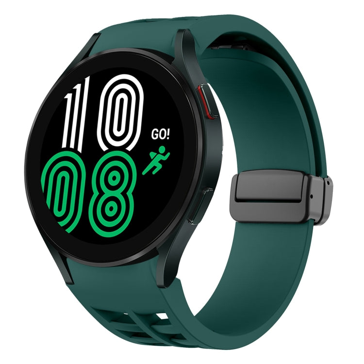 سوار ساعة سيليكون بقفل أسود قابل للطي مغناطيسي من Richard، لساعة Samsung Galaxy Watch 5 مقاس 40 / 44 مم، لساعة Samsung Galaxy Watch 5 Pro مقاس 45 مم، لساعة Samsung Galaxy Watch 4 مقاس 40 / 44 مم