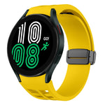 سوار ساعة سيليكون بقفل أسود قابل للطي مغناطيسي من Richard، لساعة Samsung Galaxy Watch 5 مقاس 40 / 44 مم، لساعة Samsung Galaxy Watch 5 Pro مقاس 45 مم، لساعة Samsung Galaxy Watch 4 مقاس 40 / 44 مم
