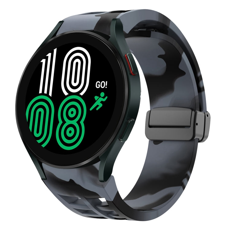 سوار ساعة سيليكون بقفل أسود قابل للطي مغناطيسي من Richard، لساعة Samsung Galaxy Watch 5 مقاس 40 / 44 مم، لساعة Samsung Galaxy Watch 5 Pro مقاس 45 مم، لساعة Samsung Galaxy Watch 4 مقاس 40 / 44 مم