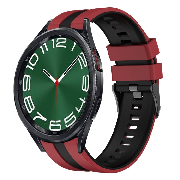 20mm Two Color Sports Silicone Watch Band, For Samsung Galaxy Watch 6 Classic 43mm, For Samsung Galaxy watch 5 Pro Golf Edition, For Samsung Galaxy watch 5 Golf Edition