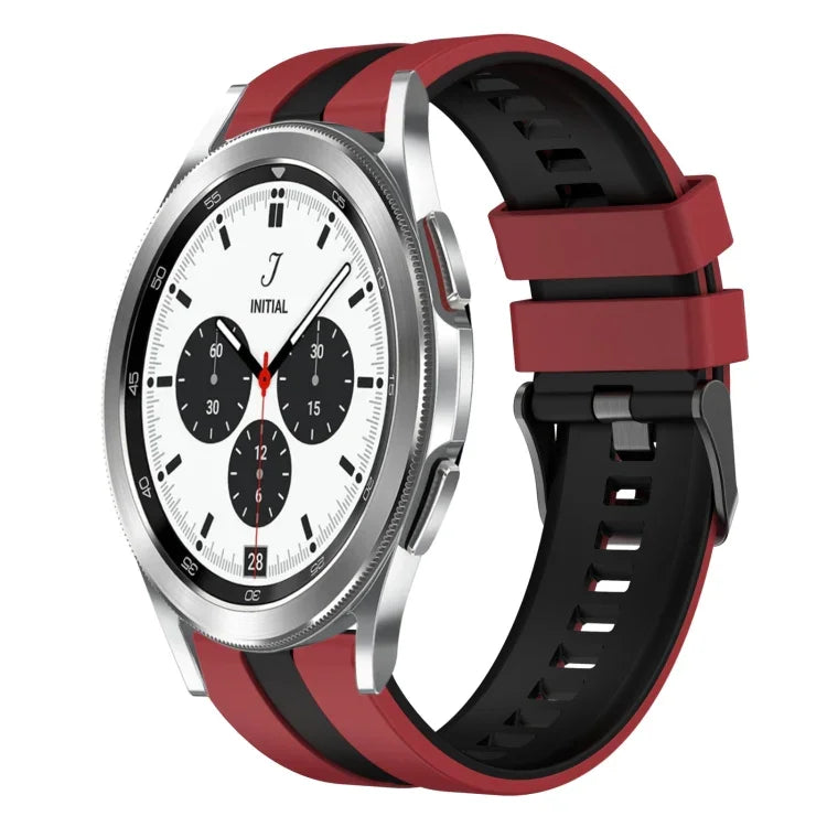 سوار ساعة سيليكون رياضي بلونين 20مم، لـ Samsung Galaxy Watch 4 Classic مقاس 42مم، لـ Samsung Galaxy Watch Active 2 مقاس 44مم، لـ Samsung Galaxy Watch Active 2 مقاس 40مم