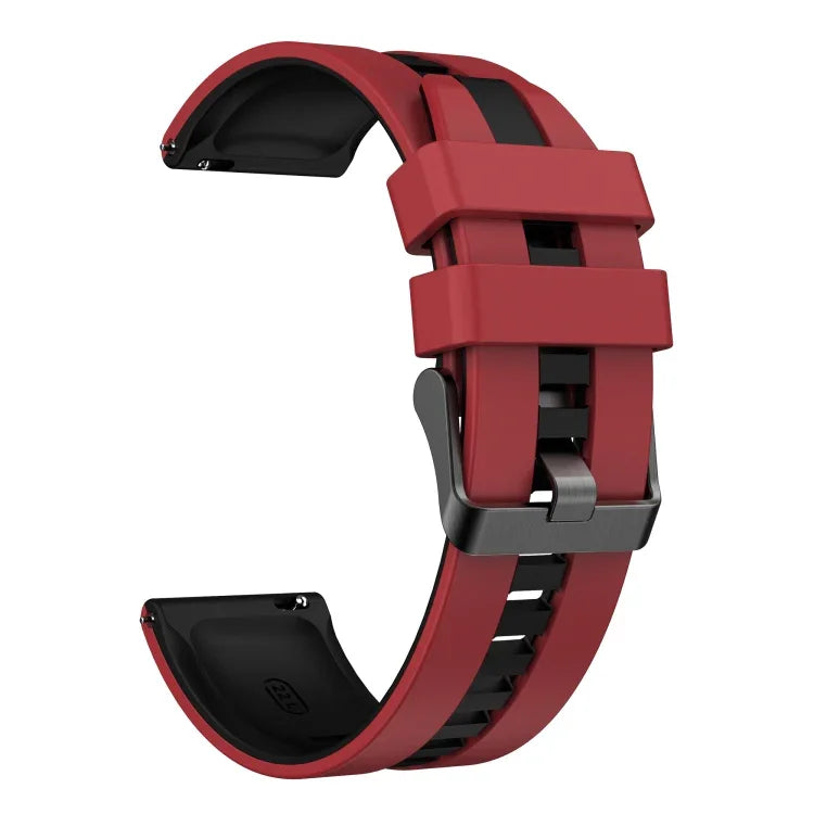 سوار ساعة سيليكون رياضي بلونين 20مم، لـ Samsung Galaxy Watch 4 Classic مقاس 42مم، لـ Samsung Galaxy Watch Active 2 مقاس 44مم، لـ Samsung Galaxy Watch Active 2 مقاس 40مم