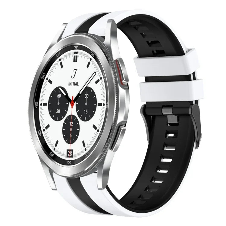 سوار ساعة سيليكون رياضي بلونين 20مم، لـ Samsung Galaxy Watch 4 Classic مقاس 42مم، لـ Samsung Galaxy Watch Active 2 مقاس 44مم، لـ Samsung Galaxy Watch Active 2 مقاس 40مم