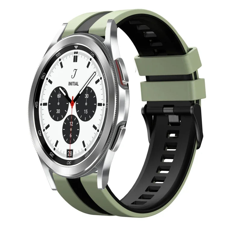 سوار ساعة سيليكون رياضي بلونين 20مم، لـ Samsung Galaxy Watch 4 Classic مقاس 42مم، لـ Samsung Galaxy Watch Active 2 مقاس 44مم، لـ Samsung Galaxy Watch Active 2 مقاس 40مم