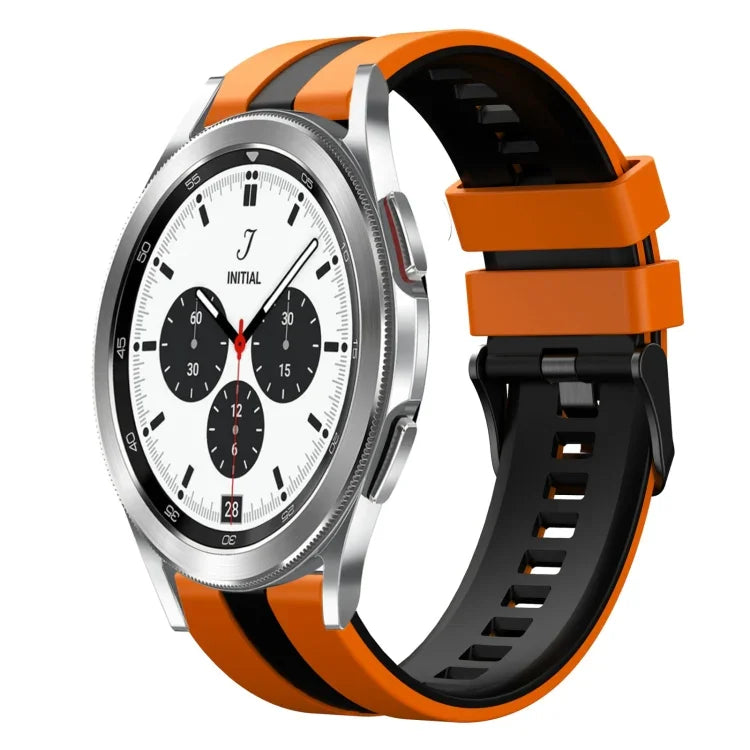 سوار ساعة سيليكون رياضي بلونين 20مم، لـ Samsung Galaxy Watch 4 Classic مقاس 42مم، لـ Samsung Galaxy Watch Active 2 مقاس 44مم، لـ Samsung Galaxy Watch Active 2 مقاس 40مم