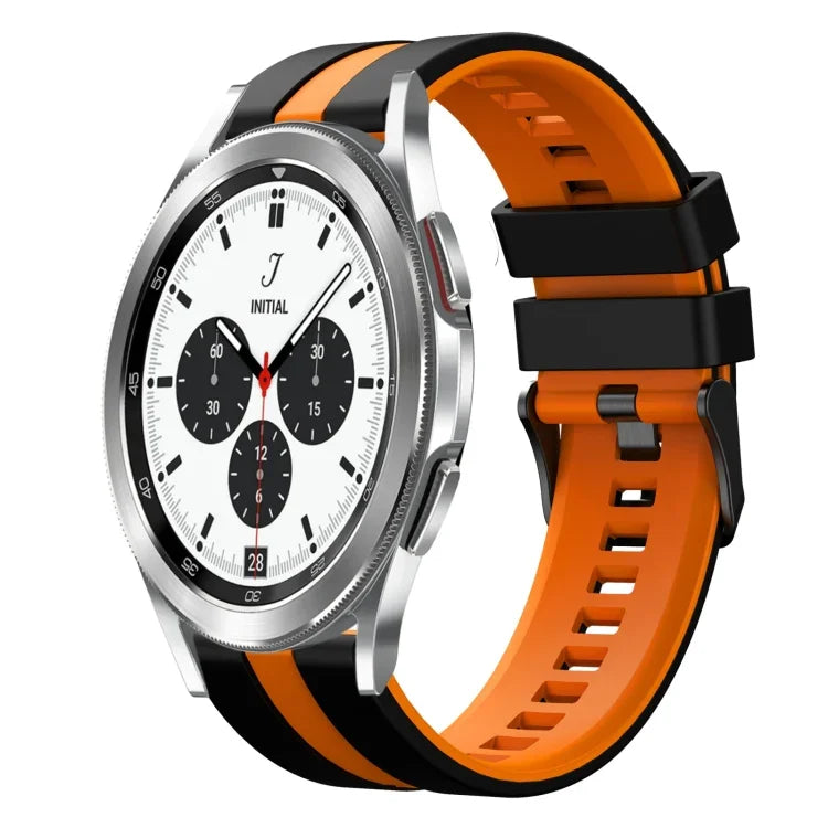 سوار ساعة سيليكون رياضي بلونين 20مم، لـ Samsung Galaxy Watch 4 Classic مقاس 42مم، لـ Samsung Galaxy Watch Active 2 مقاس 44مم، لـ Samsung Galaxy Watch Active 2 مقاس 40مم