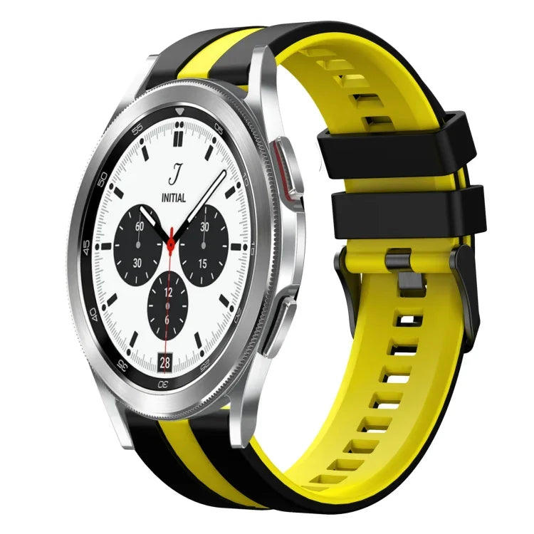سوار ساعة سيليكون رياضي بلونين 20مم، لـ Samsung Galaxy Watch 4 Classic مقاس 42مم، لـ Samsung Galaxy Watch Active 2 مقاس 44مم، لـ Samsung Galaxy Watch Active 2 مقاس 40مم