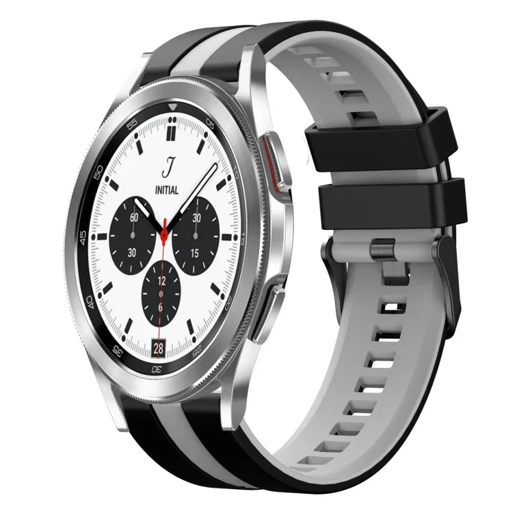 سوار ساعة سيليكون رياضي بلونين 20مم، لـ Samsung Galaxy Watch 4 Classic مقاس 42مم، لـ Samsung Galaxy Watch Active 2 مقاس 44مم، لـ Samsung Galaxy Watch Active 2 مقاس 40مم