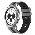 سوار ساعة سيليكون رياضي بلونين 20مم، لـ Samsung Galaxy Watch 4 Classic مقاس 42مم، لـ Samsung Galaxy Watch Active 2 مقاس 44مم، لـ Samsung Galaxy Watch Active 2 مقاس 40مم