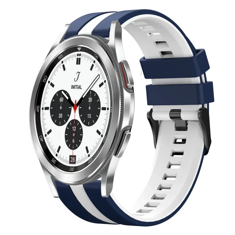 سوار ساعة سيليكون رياضي بلونين 20مم، لـ Samsung Galaxy Watch 4 Classic مقاس 42مم، لـ Samsung Galaxy Watch Active 2 مقاس 44مم، لـ Samsung Galaxy Watch Active 2 مقاس 40مم