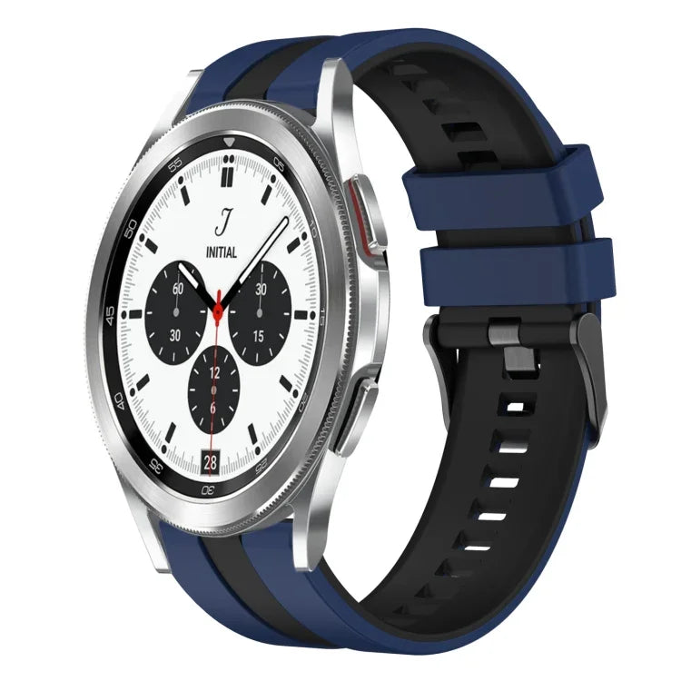 سوار ساعة سيليكون رياضي بلونين 20مم، لـ Samsung Galaxy Watch 4 Classic مقاس 42مم، لـ Samsung Galaxy Watch Active 2 مقاس 44مم، لـ Samsung Galaxy Watch Active 2 مقاس 40مم