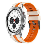 سوار ساعة سيليكون رياضي بلونين 20مم، لـ Samsung Galaxy Watch 4 Classic مقاس 42مم، لـ Samsung Galaxy Watch Active 2 مقاس 44مم، لـ Samsung Galaxy Watch Active 2 مقاس 40مم