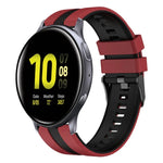 سوار ساعة سيليكون رياضي بلونين 20مم، لـ Samsung Galaxy Watch 4 Classic مقاس 42مم، لـ Samsung Galaxy Watch Active 2 مقاس 44مم، لـ Samsung Galaxy Watch Active 2 مقاس 40مم
