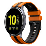 سوار ساعة سيليكون رياضي بلونين 20مم، لـ Samsung Galaxy Watch 4 Classic مقاس 42مم، لـ Samsung Galaxy Watch Active 2 مقاس 44مم، لـ Samsung Galaxy Watch Active 2 مقاس 40مم
