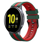 سوار ساعة سيليكون رياضي بلونين 20مم، لـ Samsung Galaxy Watch 4 Classic مقاس 42مم، لـ Samsung Galaxy Watch Active 2 مقاس 44مم، لـ Samsung Galaxy Watch Active 2 مقاس 40مم