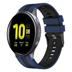 سوار ساعة سيليكون رياضي بلونين 20مم، لـ Samsung Galaxy Watch 4 Classic مقاس 42مم، لـ Samsung Galaxy Watch Active 2 مقاس 44مم، لـ Samsung Galaxy Watch Active 2 مقاس 40مم