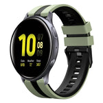 سوار ساعة سيليكون رياضي بلونين 20مم، لـ Samsung Galaxy Watch 4 Classic مقاس 42مم، لـ Samsung Galaxy Watch Active 2 مقاس 44مم، لـ Samsung Galaxy Watch Active 2 مقاس 40مم