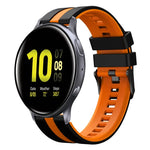 سوار ساعة سيليكون رياضي بلونين 20مم، لـ Samsung Galaxy Watch 4 Classic مقاس 42مم، لـ Samsung Galaxy Watch Active 2 مقاس 44مم، لـ Samsung Galaxy Watch Active 2 مقاس 40مم