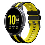 سوار ساعة سيليكون رياضي بلونين 20مم، لـ Samsung Galaxy Watch 4 Classic مقاس 42مم، لـ Samsung Galaxy Watch Active 2 مقاس 44مم، لـ Samsung Galaxy Watch Active 2 مقاس 40مم