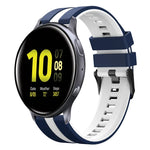 سوار ساعة سيليكون رياضي بلونين 20مم، لـ Samsung Galaxy Watch 4 Classic مقاس 42مم، لـ Samsung Galaxy Watch Active 2 مقاس 44مم، لـ Samsung Galaxy Watch Active 2 مقاس 40مم