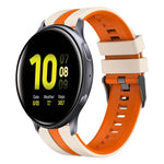 سوار ساعة سيليكون رياضي بلونين 20مم، لـ Samsung Galaxy Watch 4 Classic مقاس 42مم، لـ Samsung Galaxy Watch Active 2 مقاس 44مم، لـ Samsung Galaxy Watch Active 2 مقاس 40مم