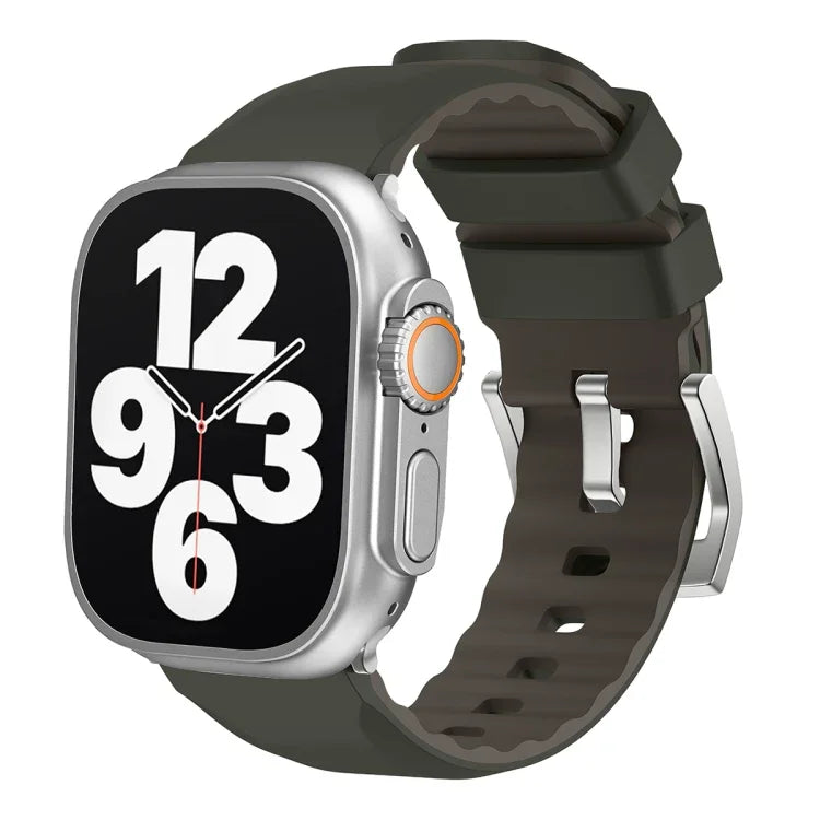 سوار ساعة سيليكون بلونين، لسلسلة Apple Watch 4 مقاس 44مم، لسلسلة Apple Watch 4 مقاس 40مم