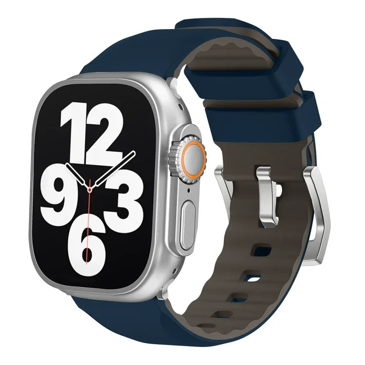 سوار ساعة سيليكون بلونين، لسلسلة Apple Watch 4 مقاس 44مم، لسلسلة Apple Watch 4 مقاس 40مم