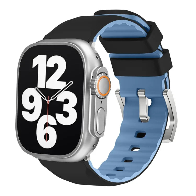 سوار ساعة سيليكون بلونين، لسلسلة Apple Watch 4 مقاس 44مم، لسلسلة Apple Watch 4 مقاس 40مم