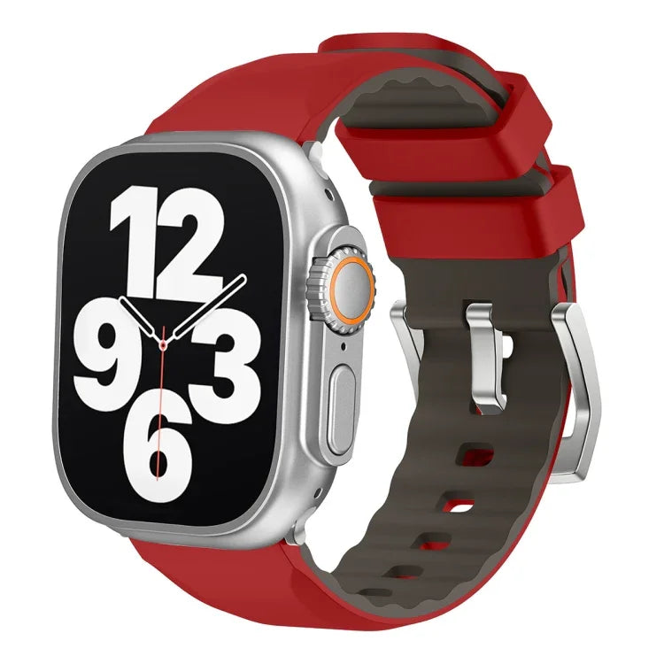 سوار ساعة سيليكون بلونين، لسلسلة Apple Watch 4 مقاس 44مم، لسلسلة Apple Watch 4 مقاس 40مم