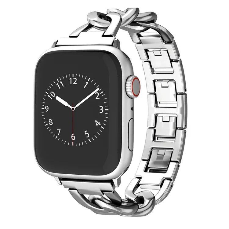 Quick-Release Metal Chain Watch Band, For Apple Watch SE 2023 44mm, For Apple Watch SE 2023 40mm, For Apple Watch Ultra 2 49mm, For Apple Watch Series 9 45mm, For Apple Watch Series 9 41mm, For Apple Watch Ultra 49mm, For Apple Watch Series 8 41mm     ...
