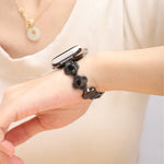 سوار ساعة بسلسلة معدنية قابلة للإزالة السريعة بنقشة ورقة البرسيم ذات الأربع أوراق، لساعة آبل SE 2023 مقاس 44مم، لساعة آبل SE 2023 مقاس 40مم، لساعة آبل ألترا 2 مقاس 49مم، لساعة آبل سيريس 9 مقاس 45مم، لساعة آبل سيريس 9 مقاس 41مم، لساعة آبل ألترا 49مم