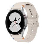 Wave Pattern Stitched Silicone Watch Band, For Samsung Galaxy Watch 5 Pro, For Samsung Galaxy Watch 4 40 / 44mm, For Samsung Galaxy Watch 4 Classic 42 / 46mm, For Samsung Galaxy Watch3 41mm