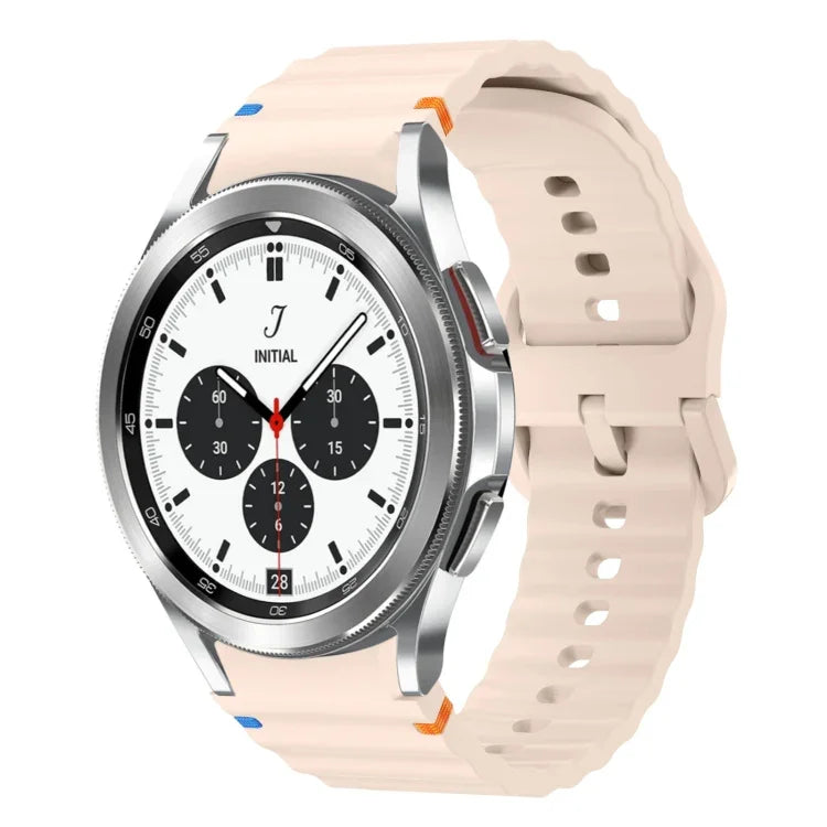 Wave Pattern Stitched Silicone Watch Band, For Samsung Galaxy Watch 5 Pro, For Samsung Galaxy Watch 4 40 / 44mm, For Samsung Galaxy Watch 4 Classic 42 / 46mm, For Samsung Galaxy Watch3 41mm