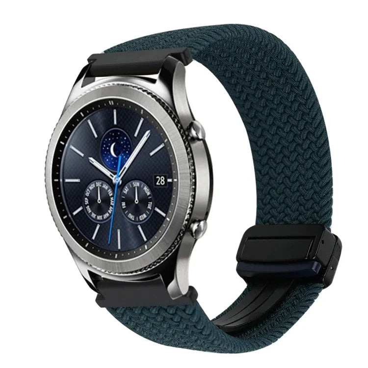 22mm Magnetic Buckle Braided Watch Band, For Samsung Galaxy Gear S3 Classic, For Samsung Galaxy Watch 46mm