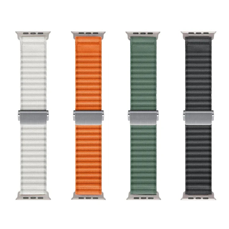 سوار ساعة نايلون مضفر بإبزيم مغناطيسي للطرق الوعرة، لسلسلة Apple Watch 6 مقاس 40مم، لسلسلة Apple Watch 6 مقاس 44مم، لسلسلة Apple Watch 5 مقاس 44مم، لسلسلة Apple Watch 5 مقاس 40مم، لسلسلة Apple Watch 4 مقاس 44مم، لسلسلة Apple Watch 4 مقاس 40مم