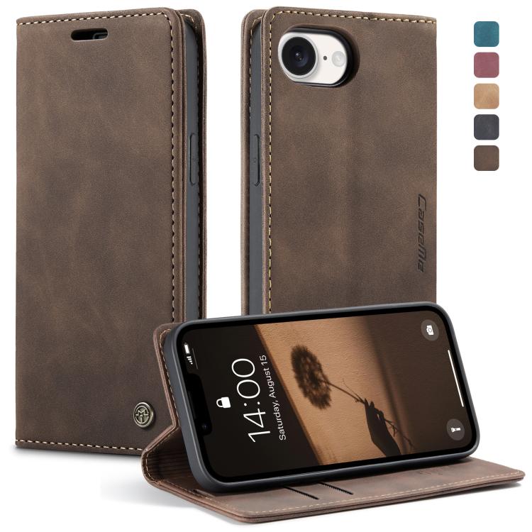 غطاء هاتف CaseMe 013 متعدد الوظائف مع غطاء قابل للطي أفقي من الجلد، لهواتف iPhone 17e / 16e، iPhone 17 Pro Max، iPhone 17 Pro، iPhone 17، iPhone Air، iPhone 16 Pro Max، iPhone 16 Pro، iPhone 16 Plus، iPhone 16