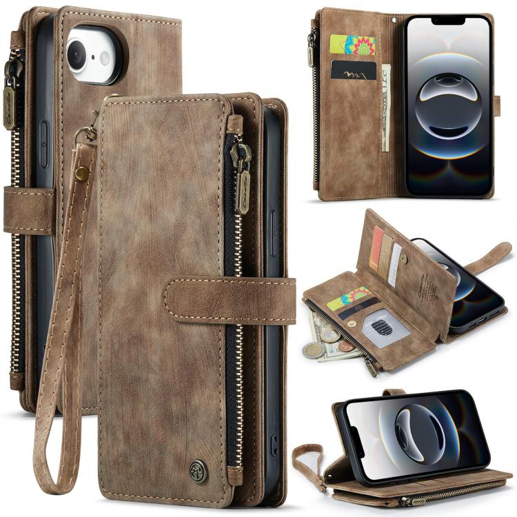غطاء هاتف CaseMe C30 مع فتحات بطاقات ومحفظة بسحاب من الجلد، لهواتف iPhone 17e / 16e، iPhone 17 Pro Max، iPhone 17 Pro، iPhone 17، iPhone Air، iPhone 16 Pro Max، iPhone 16 Pro، iPhone 16 Plus، iPhone 16