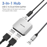 محول شحن WAVLINK UHP510 Pro بقوة 87 واط USB C إلى محول HD مزدوج 4K 60Hz للشاشة