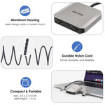 محول شحن WAVLINK UHP510 Pro بقوة 87 واط USB C إلى محول HD مزدوج 4K 60Hz للشاشة