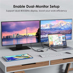 محول شحن WAVLINK UHP510 Pro بقوة 87 واط USB C إلى محول HD مزدوج 4K 60Hz للشاشة
