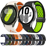 سوار ساعة سيليكون بمشبك أسود قابل للطي مغناطيسي بلونين، لساعات Samsung Galaxy Watch 7 40 / 44مم، لساعات Samsung Galaxy Watch 5 40 / 44مم، لساعات Samsung Galaxy Watch 4 40 / 44مم، لساعات Samsung Galaxy Watch 4 Classic 42 / 46مم