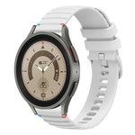 سوار ساعة سيليكون مخيط بنقاط متموجة 20 مم، لساعة Samsung Galaxy Watch 5 مقاس 40 / 44 مم، لساعة Samsung Galaxy Watch 5 Pro مقاس 45 مم، لساعة Samsung Galaxy Watch 4 مقاس 40 / 44 مم، لساعة Samsung Galaxy Watch 4 Classic مقاس 42 / 46 مم
