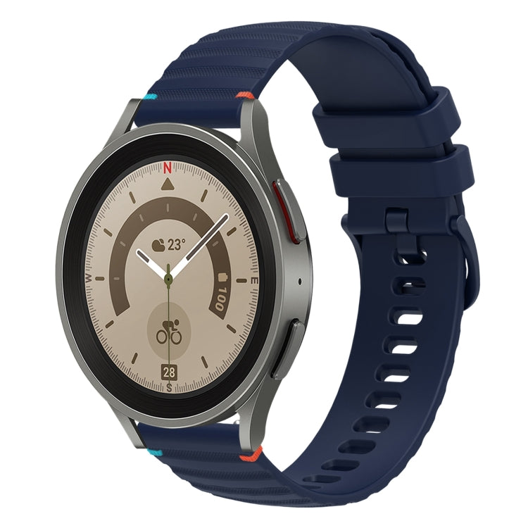 سوار ساعة سيليكون مخيط بنقاط متموجة 20 مم، لساعة Samsung Galaxy Watch 5 مقاس 40 / 44 مم، لساعة Samsung Galaxy Watch 5 Pro مقاس 45 مم، لساعة Samsung Galaxy Watch 4 مقاس 40 / 44 مم، لساعة Samsung Galaxy Watch 4 Classic مقاس 42 / 46 مم